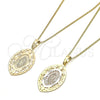 Oro Laminado Pendant Necklace, Gold Filled Style Guadalupe Design, Polished, Golden Finish, 04.106.0045.1.20 (02 MM Thickness, 20 Inches Length)