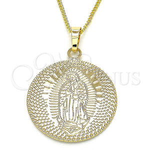 Gold Filled Necklace — Pendant Necklace Guadalupe Design Polished 04. 02 MM — main product view — SKU 126746 | Oro Laminado collar — Pendant Necklace Guadalupe diseño pulido 04. 02 MM — SKU 126746