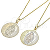 Oro Laminado Pendant Necklace, Gold Filled Style Guadalupe Design, Polished, Golden Finish, 04.106.0062.1.20 (02 MM Thickness, 20 Inches Length)