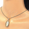 Oro Laminado Pendant Necklace, Gold Filled Style Divino NiÃ±o Design, Polished, Tricolor, 04.106.0044.20 (02 MM Thickness, 20 Inches Length)