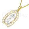 Oro Laminado Pendant Necklace, Gold Filled Style Divino NiÃ±o Design, Polished, Tricolor, 04.106.0044.20 (02 MM Thickness, 20 Inches Length)