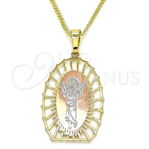 Gold Filled Necklace — Pendant Necklace Divino NiÃ±o Design Polished Tricolor 04. — main product view — SKU 126747 | Oro Laminado collar — Pendant Necklace Divino NiÃ±o diseño pulido Tricolor 04. — SKU 126747