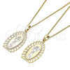 Oro Laminado Pendant Necklace, Gold Filled Style Divino NiÃ±o Design, Polished, Tricolor, 04.106.0044.20 (02 MM Thickness, 20 Inches Length)