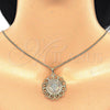Oro Laminado Pendant Necklace, Gold Filled Style Divino NiÃ±o Design, Polished, Tricolor, 04.106.0061.20 (02 MM Thickness, 20 Inches Length)