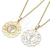 Oro Laminado Pendant Necklace, Gold Filled Style Divino NiÃ±o Design, Polished, Tricolor, 04.106.0061.20 (02 MM Thickness, 20 Inches Length)