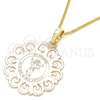 Oro Laminado Pendant Necklace, Gold Filled Style Divino NiÃ±o Design, Polished, Golden Finish, 04.106.0061.1.20 (02 MM Thickness, 20 Inches Length)