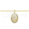Oro Laminado Pendant Necklace, Gold Filled Style Guadalupe Design, Polished, Golden Finish, 04.106.0051.1.20 (02 MM Thickness, 20 Inches Length)