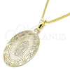 Oro Laminado Pendant Necklace, Gold Filled Style Guadalupe Design, Polished, Golden Finish, 04.106.0051.1.20 (02 MM Thickness, 20 Inches Length)