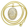 Oro Laminado Pendant Necklace, Gold Filled Style Guadalupe Design, Polished, Golden Finish, 04.106.0051.1.20 (02 MM Thickness, 20 Inches Length)