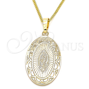 Gold Filled Necklace — Pendant Necklace Guadalupe Design Polished 04. 02 MM — main product view — SKU 126765 | Oro Laminado collar — Pendant Necklace Guadalupe diseño pulido 04. 02 MM — SKU 126765