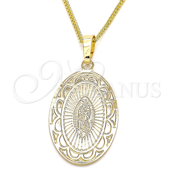 Gold Filled Necklace — Pendant Necklace Guadalupe Design Polished 04. 02 MM — main product view — SKU 126765 | Oro Laminado collar — Pendant Necklace Guadalupe diseño pulido 04. 02 MM — SKU 126765