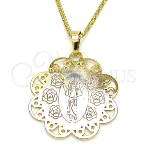 Gold Filled Necklace — Pendant Necklace Divino NiÃ±o Design Polished Tricolor 04. — main product view — SKU 126766 | Oro Laminado collar — Pendant Necklace Divino NiÃ±o diseño pulido Tricolor 04. — SKU 126766