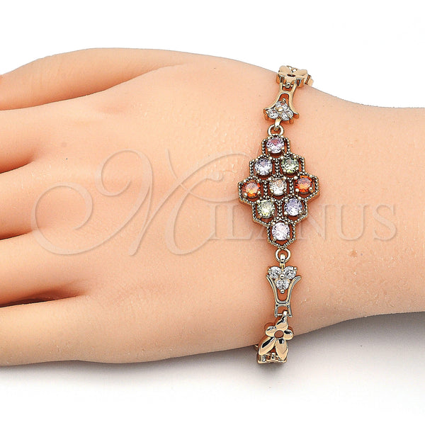 Gold Filled Bracelet — Fancy Bracelet with Multicolor Cubic Zirconia Polished 03. — alternate product view — SKU 126768 | Oro Laminado brazalete — elegante Bracelet with Multicolor Cubic Zirconia pulido 03. — SKU 126768