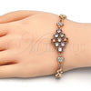 Oro Laminado Fancy Bracelet, Gold Filled Style with Multicolor Cubic Zirconia, Polished, Golden Finish, 03.323.0004.07 (07 MM Thickness, 7 Inches Length)