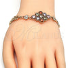 Oro Laminado Fancy Bracelet, Gold Filled Style with Multicolor Cubic Zirconia, Polished, Golden Finish, 03.323.0004.07 (07 MM Thickness, 7 Inches Length)
