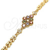 Oro Laminado Fancy Bracelet, Gold Filled Style with Multicolor Cubic Zirconia, Polished, Golden Finish, 03.323.0004.07 (07 MM Thickness, 7 Inches Length)