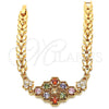 Oro Laminado Fancy Bracelet, Gold Filled Style with Multicolor Cubic Zirconia, Polished, Golden Finish, 03.323.0004.07 (07 MM Thickness, 7 Inches Length)