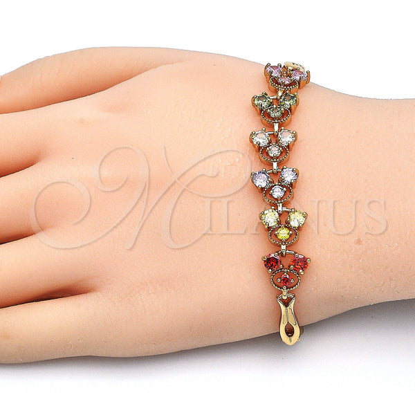 Gold Filled Bracelet — Fancy Bracelet Fish Design with Multicolor Cubic Zirconia — alternate product view — SKU 126772 | Oro Laminado brazalete — elegante Bracelet Fish diseño with Multicolor Cubic Zirconia — SKU 126772