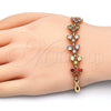 Oro Laminado Fancy Bracelet, Gold Filled Style Fish Design, with Multicolor Cubic Zirconia, Polished, Golden Finish, 03.323.0005.07 (05 MM Thickness, 7 Inches Length)