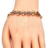 Oro Laminado Fancy Bracelet, Gold Filled Style Fish Design, with Multicolor Cubic Zirconia, Polished, Golden Finish, 03.323.0005.07 (05 MM Thickness, 7 Inches Length)