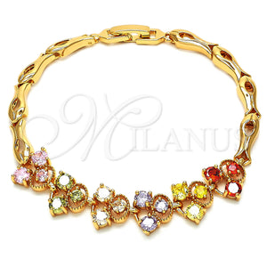 Gold Filled Bracelet — Fancy Bracelet Fish Design with Multicolor Cubic Zirconia — main product view — SKU 126772 | Oro Laminado brazalete — elegante Bracelet Fish diseño with Multicolor Cubic Zirconia — SKU 126772