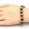Oro Laminado Tennis Bracelet, Gold Filled Style with Black and White Cubic Zirconia, Polished, Golden Finish, 03.206.0007.12.07 (11 MM Thickness, 7 Inches Length)