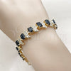 Oro Laminado Tennis Bracelet, Gold Filled Style with Black and White Cubic Zirconia, Polished, Golden Finish, 03.206.0007.12.07 (11 MM Thickness, 7 Inches Length)
