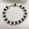 Oro Laminado Tennis Bracelet, Gold Filled Style with Black and White Cubic Zirconia, Polished, Golden Finish, 03.206.0007.12.07 (11 MM Thickness, 7 Inches Length)