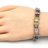 Oro Laminado Tennis Bracelet, Gold Filled Style with Multicolor Cubic Zirconia, Polished, Golden Finish, 03.206.0007.13.07 (11 MM Thickness, 7 Inches Length)