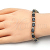 Oro Laminado Fancy Bracelet, Gold Filled Style with Black and White Cubic Zirconia, Polished, Golden Finish, 03.206.0004.9.07 (06 MM Thickness, 7 Inches Length)
