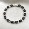 Oro Laminado Fancy Bracelet, Gold Filled Style with Black and White Cubic Zirconia, Polished, Golden Finish, 03.206.0004.9.07 (06 MM Thickness, 7 Inches Length)