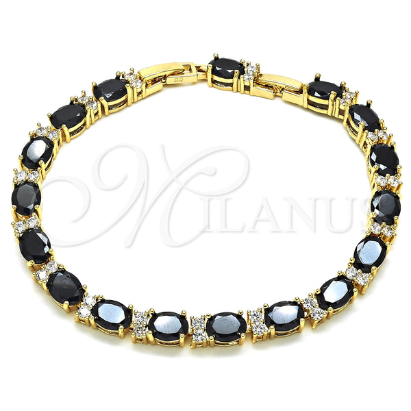 Gold Filled Bracelet — Fancy Bracelet with Black and White Cubic Zirconia — main product view — SKU 126786 | Oro Laminado brazalete — elegante Bracelet with negro and blanco Cubic Zirconia — SKU 126786