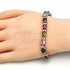 Oro Laminado Tennis Bracelet, Gold Filled Style with Multicolor Cubic Zirconia, Polished, Golden Finish, 03.206.0004.10.07