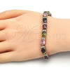 Oro Laminado Tennis Bracelet, Gold Filled Style with Multicolor Cubic Zirconia, Polished, Golden Finish, 03.206.0004.10.07 (06 MM Thickness, 7 Inches Length)
