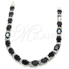 Rhodium Gold Filled Tennis Bracelet, with Black and White Cubic Zirconia, Polished, Rhodium Finish, 03.206.0004.12.07 (06 MM Thickness, 7 Inches Length)