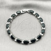 Rhodium Gold Filled Tennis Bracelet, with Black and White Cubic Zirconia, Polished, Rhodium Finish, 03.206.0004.12.07 (06 MM Thickness, 7 Inches Length)