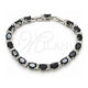White Gold Filled Tennis Bracelet, with Black and White Cubic Zirconia, Polished, Rhodium Finish, 03.206.0004.12.07 (06 MM Thickness, 7 Inches Length)
