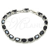 Rhodium Gold Filled Tennis Bracelet, with Black and White Cubic Zirconia, Polished, Rhodium Finish, 03.206.0004.12.07 (06 MM Thickness, 7 Inches Length)