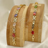 Oro Laminado Tennis Bracelet, Gold Filled Style Cat Design, with Multicolor Cubic Zirconia, Polished, Golden Finish, 03.206.0001.12.07 (07 MM Thickness, 7 Inches Length)