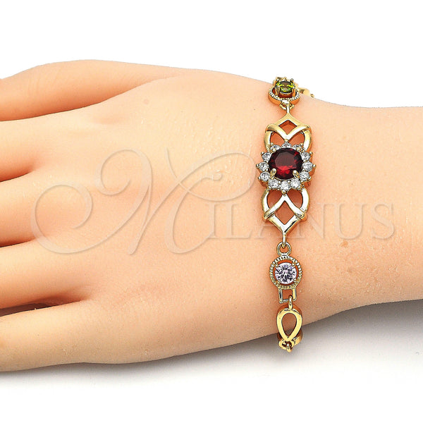 Gold Filled Bracelet — Fancy Bracelet with Multicolor Cubic Zirconia Polished 03. — alternate product view — SKU 126807 | Oro Laminado brazalete — elegante Bracelet with Multicolor Cubic Zirconia pulido 03. — SKU 126807