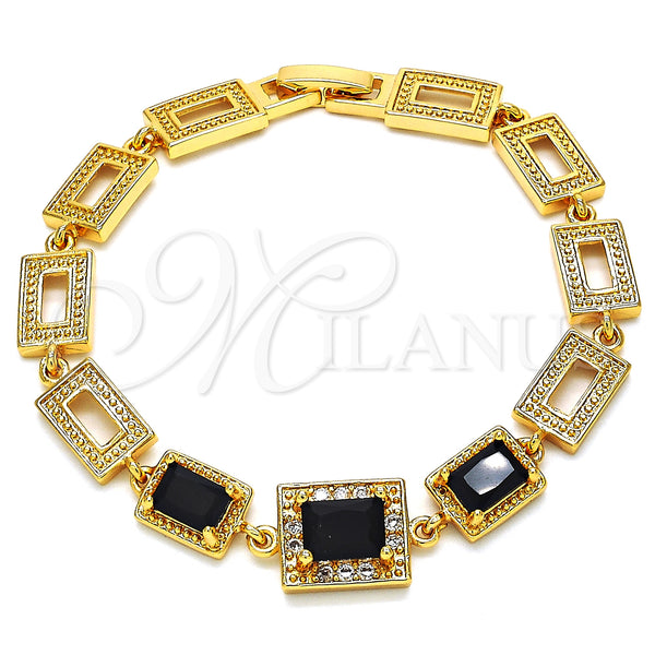 Gold Filled Bracelet — Fancy Bracelet with Black and White Cubic Zirconia — main product view — SKU 126809 | Oro Laminado brazalete — elegante Bracelet with negro and blanco Cubic Zirconia — SKU 126809