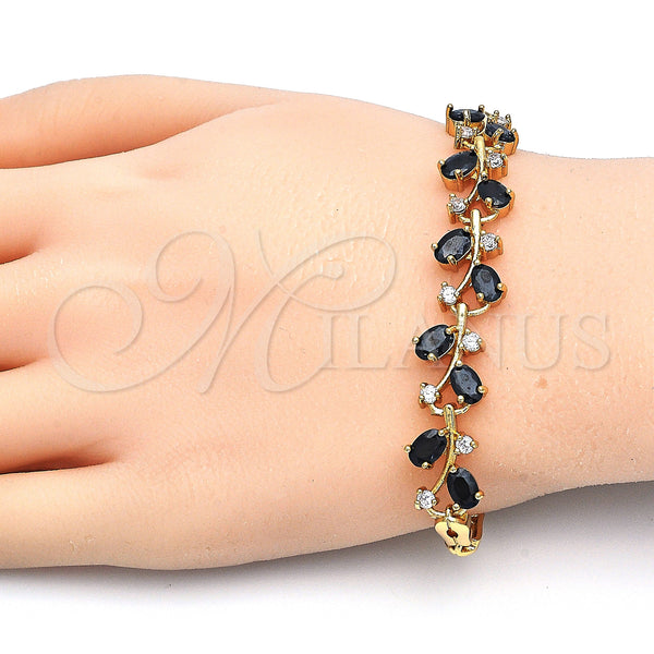 Gold Filled Bracelet — Fancy Bracelet Fish Design with Black and White — alternate product view — SKU 126837 | Oro Laminado brazalete — elegante Bracelet Fish diseño with negro and blanco — SKU 126837
