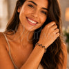 Oro Laminado Fancy Bracelet, Gold Filled Style Fish Design, with Black and White Cubic Zirconia, Polished, Golden Finish, 03.210.0092.07 (05 MM Thickness, 7 Inches Length)