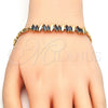 Oro Laminado Fancy Bracelet, Gold Filled Style with Black Cubic Zirconia, Polished, Golden Finish, 03.210.0100.1.07 (04 MM Thickness, 7 Inches Length)