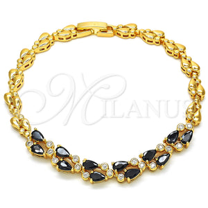 Gold Filled Bracelet — Fancy Bracelet Teardrop Design with Black and White — main product view — SKU 126856 | Oro Laminado brazalete — elegante Bracelet Teardrop diseño with negro and blanco — SKU 126856