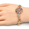 Oro Laminado Fancy Bracelet, Gold Filled Style with Multicolor Cubic Zirconia, Polished, Golden Finish, 03.210.0110.07 (08 MM Thickness, 7 Inches Length)