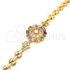Oro Laminado Fancy Bracelet, Gold Filled Style with Multicolor Cubic Zirconia, Polished, Golden Finish, 03.210.0110.07 (08 MM Thickness, 7 Inches Length)