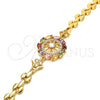 Oro Laminado Fancy Bracelet, Gold Filled Style with Multicolor Cubic Zirconia, Polished, Golden Finish, 03.210.0110.07 (08 MM Thickness, 7 Inches Length)