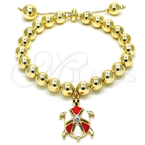 Gold Filled Bracelet — Adjustable Bolo Bracelet Turtle and Ball Design with — main product view — SKU 126889 | Oro Laminado brazalete — Adjustable Bolo Bracelet Turtle and Ball diseño with — SKU 126889