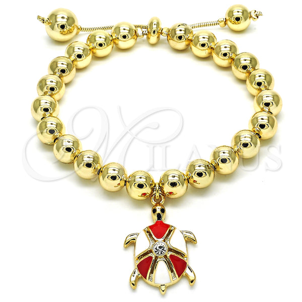 Gold Filled Bracelet — Adjustable Bolo Bracelet Turtle and Ball Design with — main product view — SKU 126889 | Oro Laminado brazalete — Adjustable Bolo Bracelet Turtle and Ball diseño with — SKU 126889